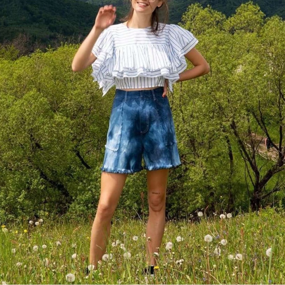 KSENIA SCHNAIDER Tie Dye Reworked Shorts